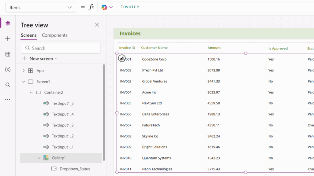 Excel like Editable Table in Power App
