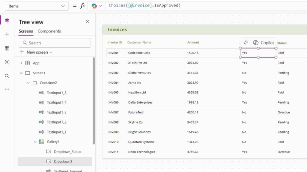 Excel like Editable Table in Power App